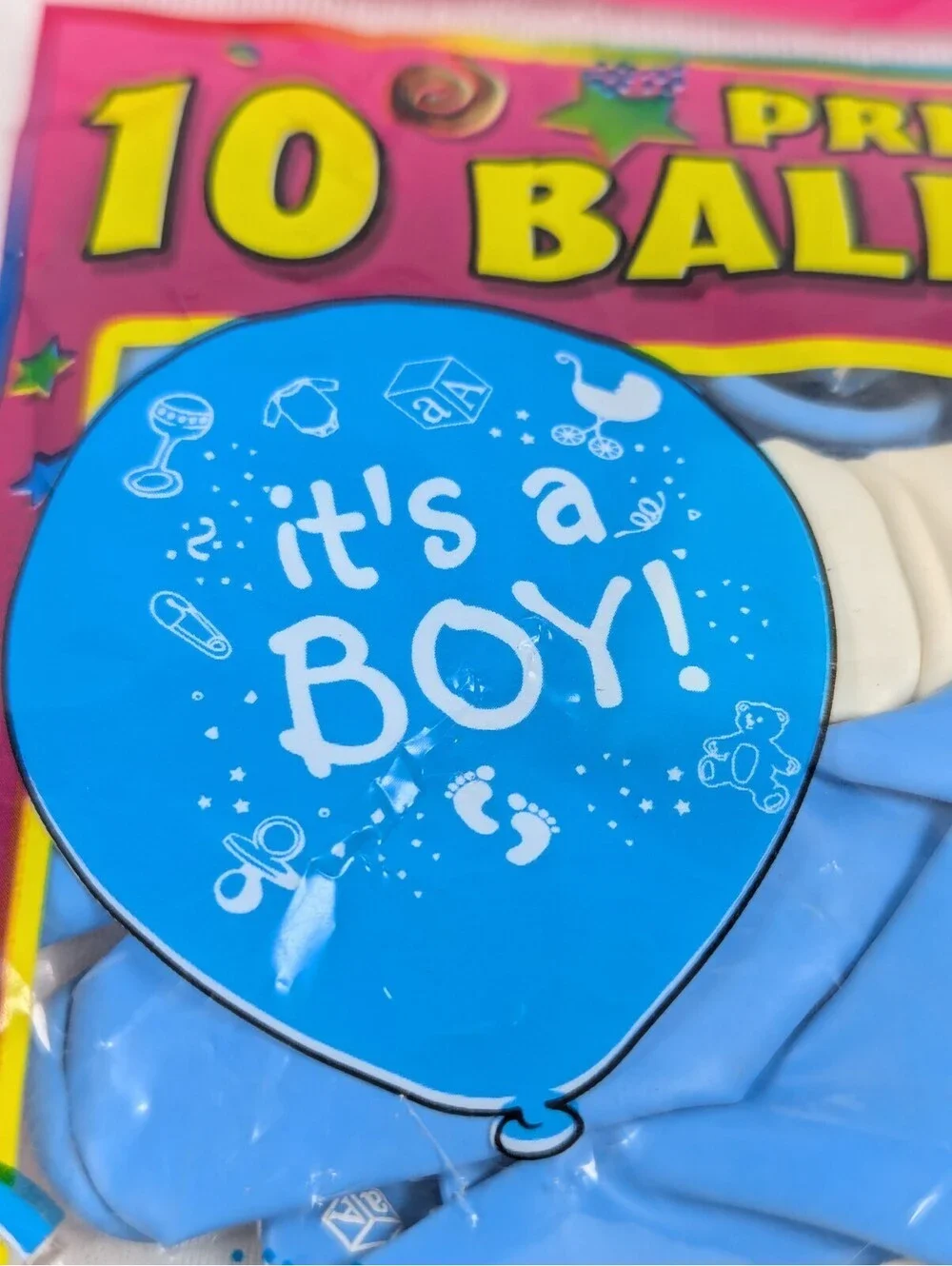 12 inch - Blue/Wh Latex Balloons - Its a Boy! - Party Helium Balloons - 100 Pack